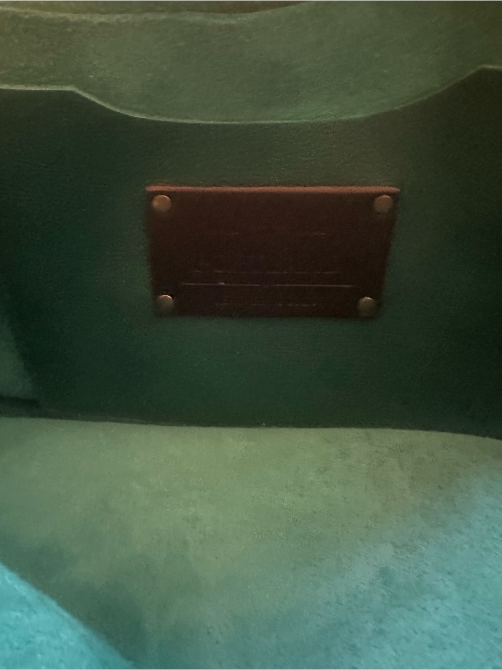 NEW Portland Leather Large Tote. Beautiful Green with Dark Brown Straps. - Picture 6 of 7